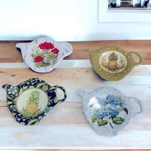 Keller-Charles Vintage Tea Bag Holders 4 Melamine.